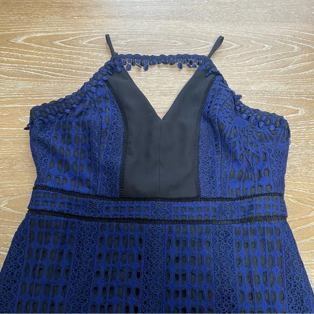 Harlyn Contrast Chiffon Lace Halter Body-Con Dress Women's Size XXL Whimsigoth - Picture 9 of 15